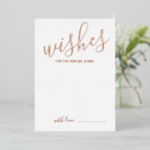 Modern Script Trouwadvies en wensen Roos Gold Folie Uitnodiging (Staand Voorkant)