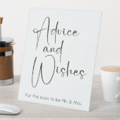 Modern Script Trouwdouche Advies en wensen Reclamebord Met Voetstuk (Insitu)