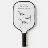 Modern Script Trouwdouche Mr. en Mrs. Pickleball Paddle (Voorkant)