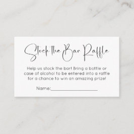 Modern Script Trouwdouche Stock de Bar Raffle Informatiekaartje