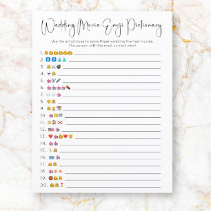 Modern Script Trouwfilm Emoji Pictionary Game