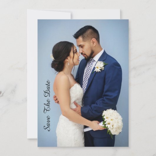 Modern Script Trouwfoto Save The Date (Voorkant)