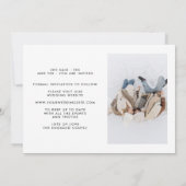 MODERN script Trouwkaart met drie foto's Save The Date (Achterkant)