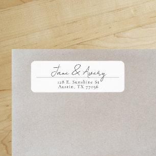 Modern Script Trouwkoppel Retouradres Label