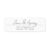 Modern Script Trouwkoppel Retouradres Label (Voorkant)