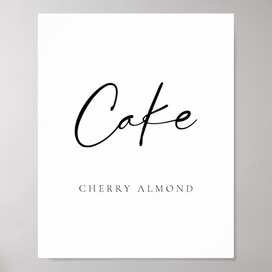 Modern Script Trouwtaart Poster (Voorkant)