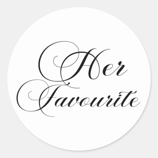 Modern Script Trouwtaart Topper voor haar Ronde Sticker (Voorkant)