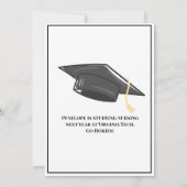 Modern Script Twee Foto Afstuderen Aankondiging (Achterkant)