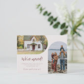Modern Script Two Arch Photo We hebben Pastel verp Aankondigingskaart (Staand voorkant)