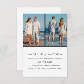 Modern Script Two Photo Wedding Invitation Kaart (Voorkant / Achterkant)