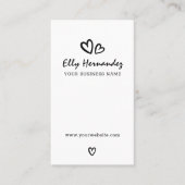 Modern Script Typewriter Harten Zwart Verticaal Visitekaartje (Voorkant)