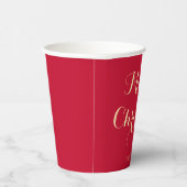 Modern Script Typografie Red Merry Christmas Papieren Bekers (Rechts)