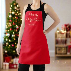 Modern Script Typografie Red Merry Christmas Schort