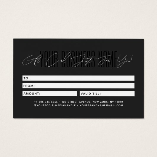 Modern script typography business gift card (Dos)