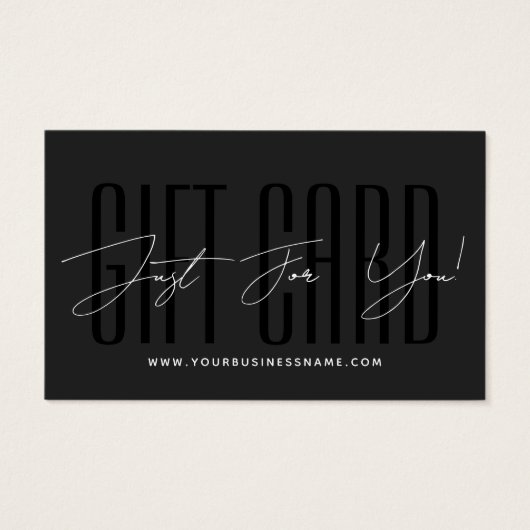 Modern script typography business gift card (Devant)