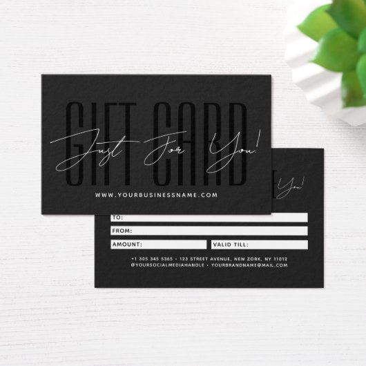 Modern script typography business gift card  (Bureau)