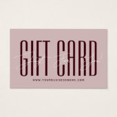 Modern script typography business gift card (Devant)