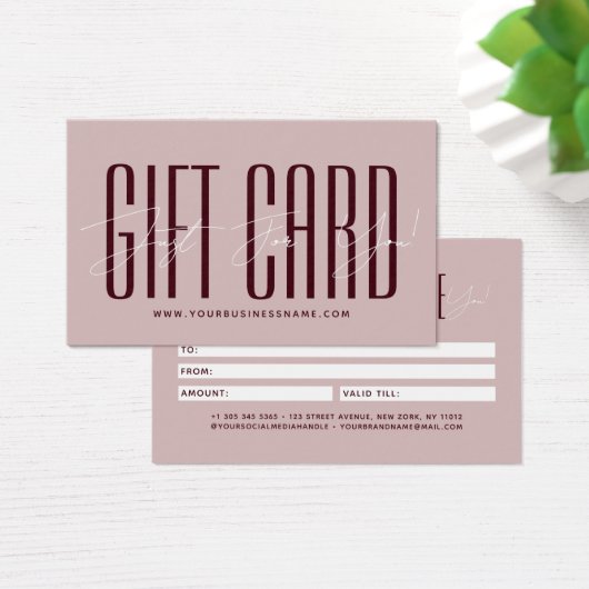 Modern script typography business gift card  (Bureau)