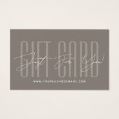 Modern script typography business gift card  (Devant)