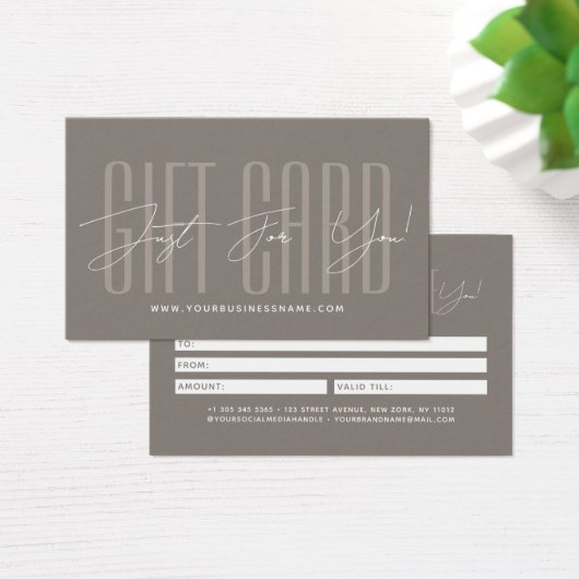 Modern script typography business gift card (Bureau)