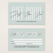 Modern script typography business gift card  (Devant & derrière)
