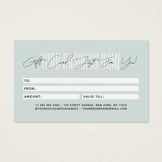 Modern script typography business gift card  (Dos)