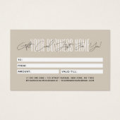 Modern script typography business gift card (Dos)