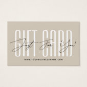 Modern script typography business gift card (Devant)