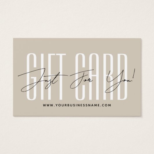 Modern script typography business gift card  (Devant)