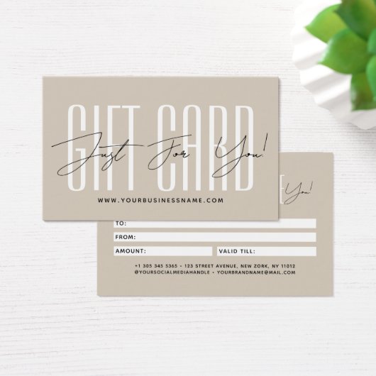 Modern script typography business gift card  (Bureau)