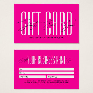 Modern script typography business gift card