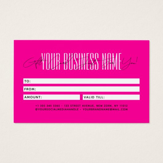 Modern script typography business gift card  (Dos)