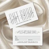 Modern script typography business gift card 