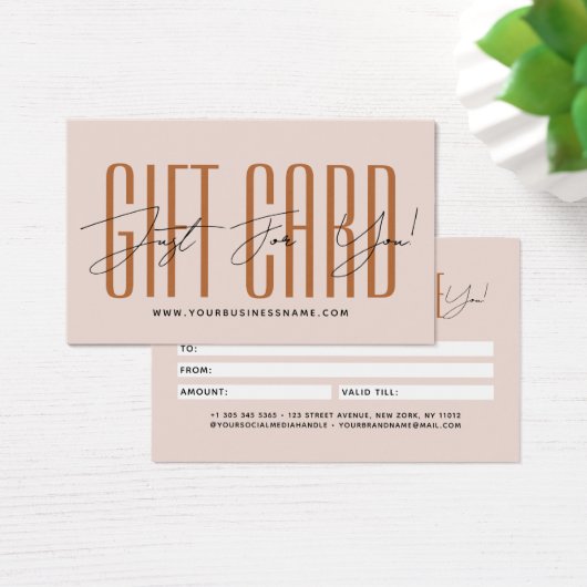 Modern script typography business gift card  (Bureau)