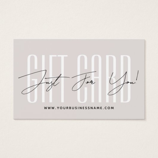 Modern script typography business gift card  (Devant)