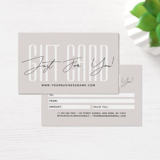 Modern script typography business gift card  (Bureau)