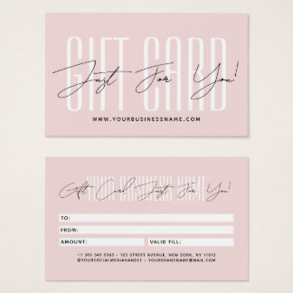 Modern script typography business gift card