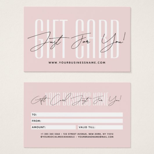 Modern script typography business gift card (Devant & derrière)