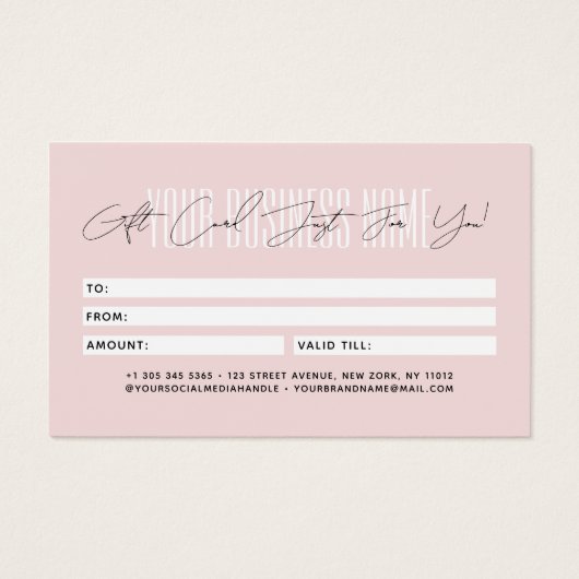 Modern script typography business gift card (Dos)