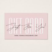 Modern script typography business gift card (Devant)