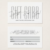 Modern script typography business gift card (Devant & derrière)