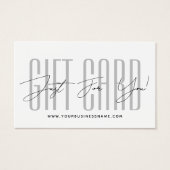 Modern script typography business gift card (Devant)
