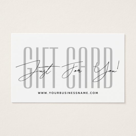 Modern script typography business gift card (Devant)