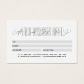 Modern script typography business gift card  (Dos)
