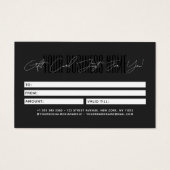Modern script typography business gift card visitekaartje (Achterkant)