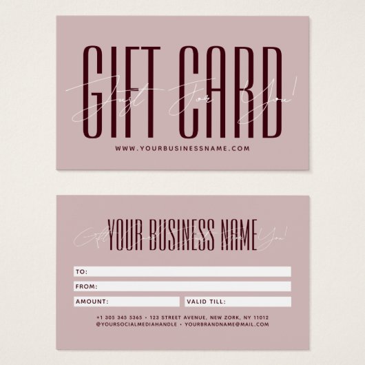Modern script typography business gift card  visitekaartje (Voorkant /achterkant)