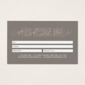 Modern script typography business gift card  visitekaartje (Achterkant)