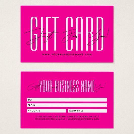 Modern script typography business gift card  visitekaartje (Voorkant /achterkant)
