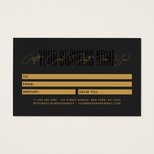 Modern script typography business gift card  visitekaartje (Achterkant)