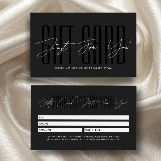 Modern script typography business gift card visitekaartje
